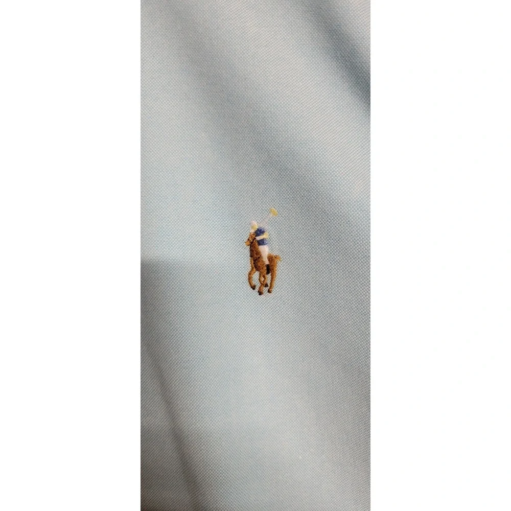 Blue White Tie Dye Ls Button Up Polo Ralph Lauren 100% Linen Men's Shirt Size M